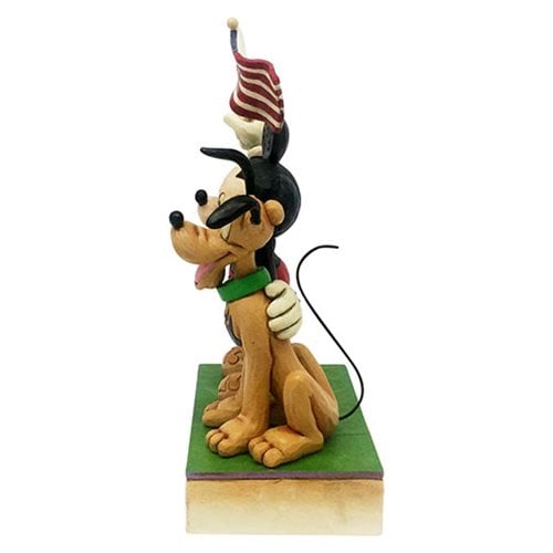 Disney Traditions Mickey Mouse and Pluto Patriotic A Banner Day by Jim Shore Statue