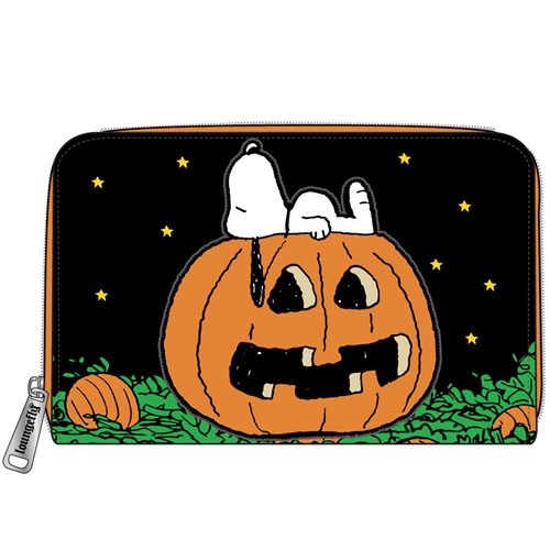 Peanuts Snoopy and the Great Pumpkin Glow-in-the-Dark Zip-Around Wallet