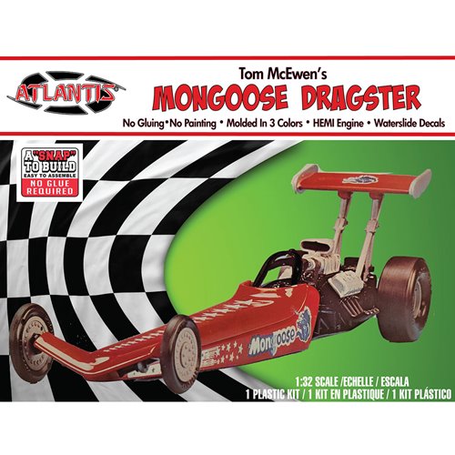 Tom McEwen Mongoose Dragster 1:32 Scale Snap Plastic Model Kit