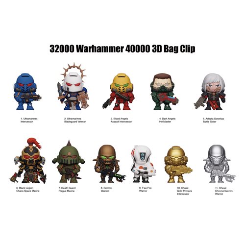 Warhammer 40,000 3D Foam Bag Clip Random 6-Pack