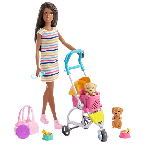 Barbie Stroll ‘n Play Pups Doll and Accessories Case