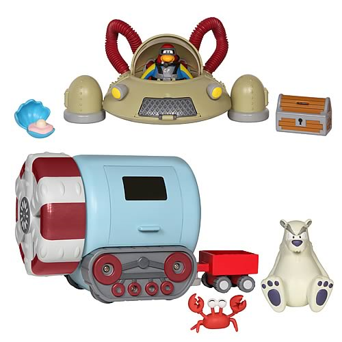 Club Penguin Vehicle with 2-Inch Figure Wave 2 Set