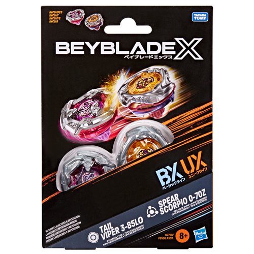 Beyblade X Spear Scorpio 0-70Z UX & Tail Viper 3-85LO BX Dual Pack Set