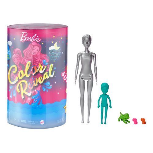 Barbie Color Reveal Slumber Party Fun Dolls and Accessories Set