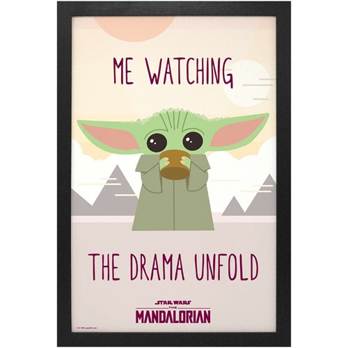 Star Wars: The Mandalorian Watching the Drama Framed Art Print
