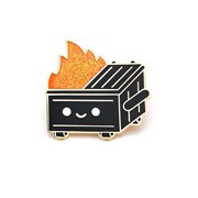 Dumpster Fire Black and Gold Enamel Pin