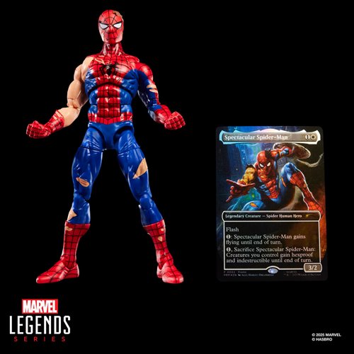 Spider-Man Marvel Legends Magic: The Gathering Battle-Damaged Spider-Man 6-Inch Action Figure and Ca