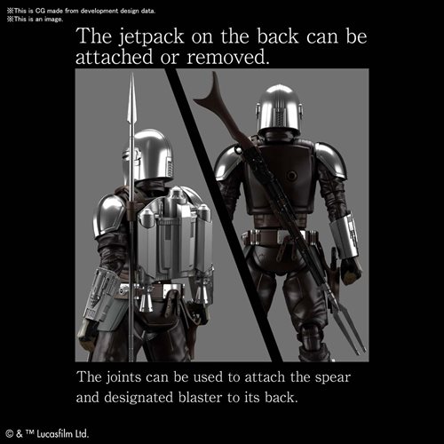 Star Wars: The Mandalorian Mandalorian Beskar Armor Silver Coating Version 1:12 Scale Model Kit