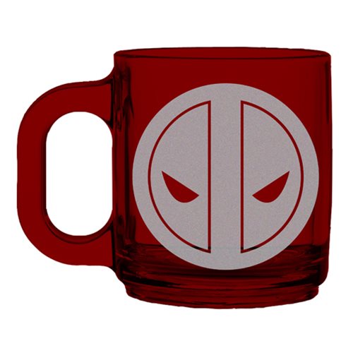 Deadpool Logo Etched Glass Mug