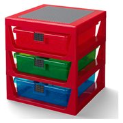 LEGO Red 3-Drawer Storage Rack