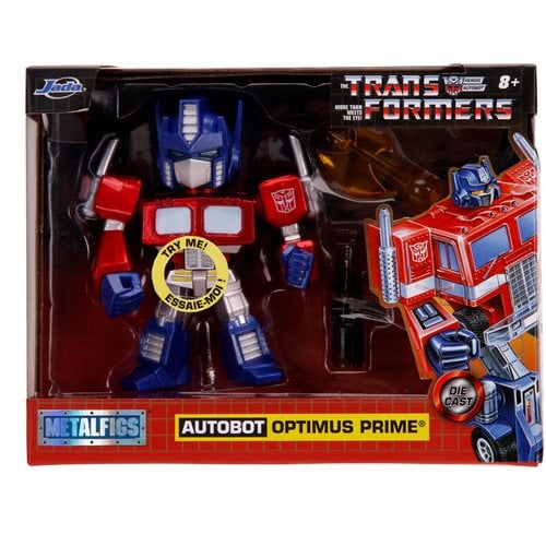 Transformers G1 Optimus Prime Deluxe 4-Inch MetalFigs Figure with Light