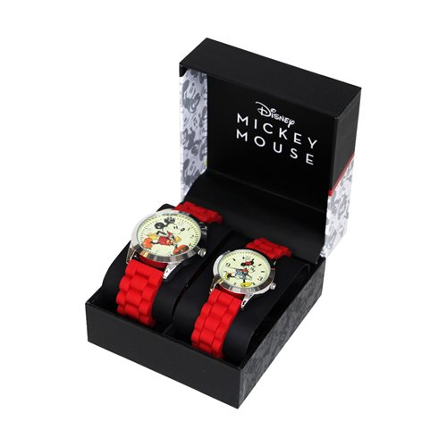 Mickey Mouse Minnie and Mickey Red Watch Set