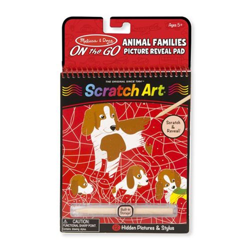 Melissa & Doug Fairy Tales Animal Families Scratch Art Color Reveal Pad
