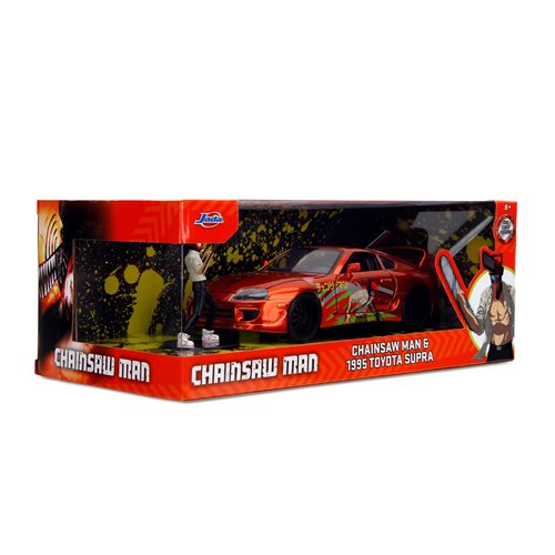 Hollywood Rides Chainsaw Man 1995 Toyota Supra 1:24 Scale Die-Cast Metal Vehicle with Chainsaw Man F