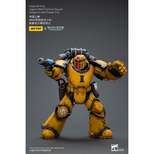 Joy Toy Warhammer 40,000 Imperial Fists Legion MkIII Tactical Squad Sergeant with Power Fist 1:18 Sc