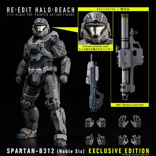 Halo: Reach RE:EDIT Spartan-B312 Noble Six 1:12 Scale Exclusive Edition Re-Release Action Figure