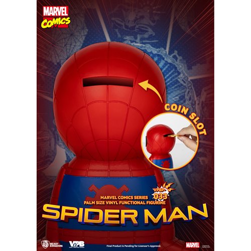 Marvel Comics Spider-Man VPBP-033 Palm Size Vinyl Functional Piggy Bank