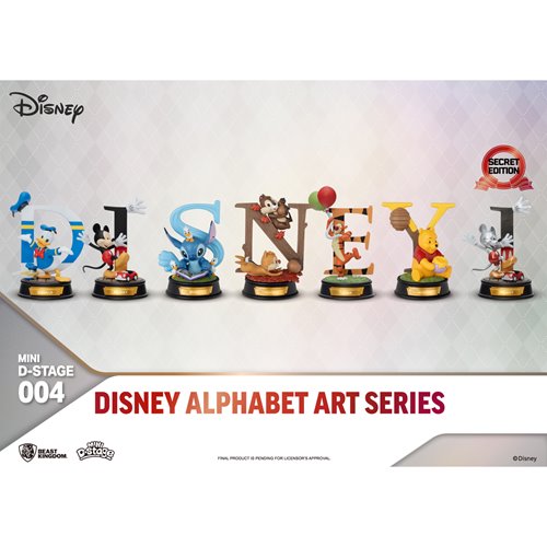 Disney Alphabet Art Series MDS-004 Mini D-Stage Statue Blind Box Set of 6