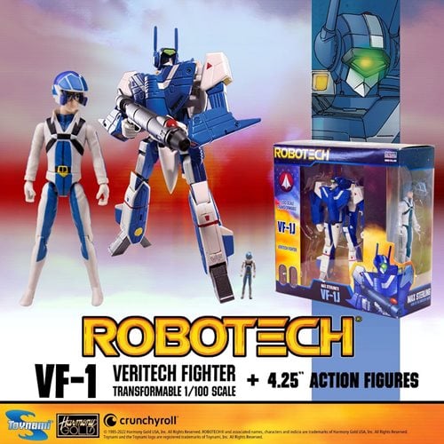 Robotech Transformable Veritech Fighter 1:100 scale and Pilot Action Figures Set of 5
