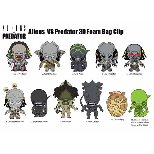 Aliens vs Predator Figural Bag Clip Random 6-Pack