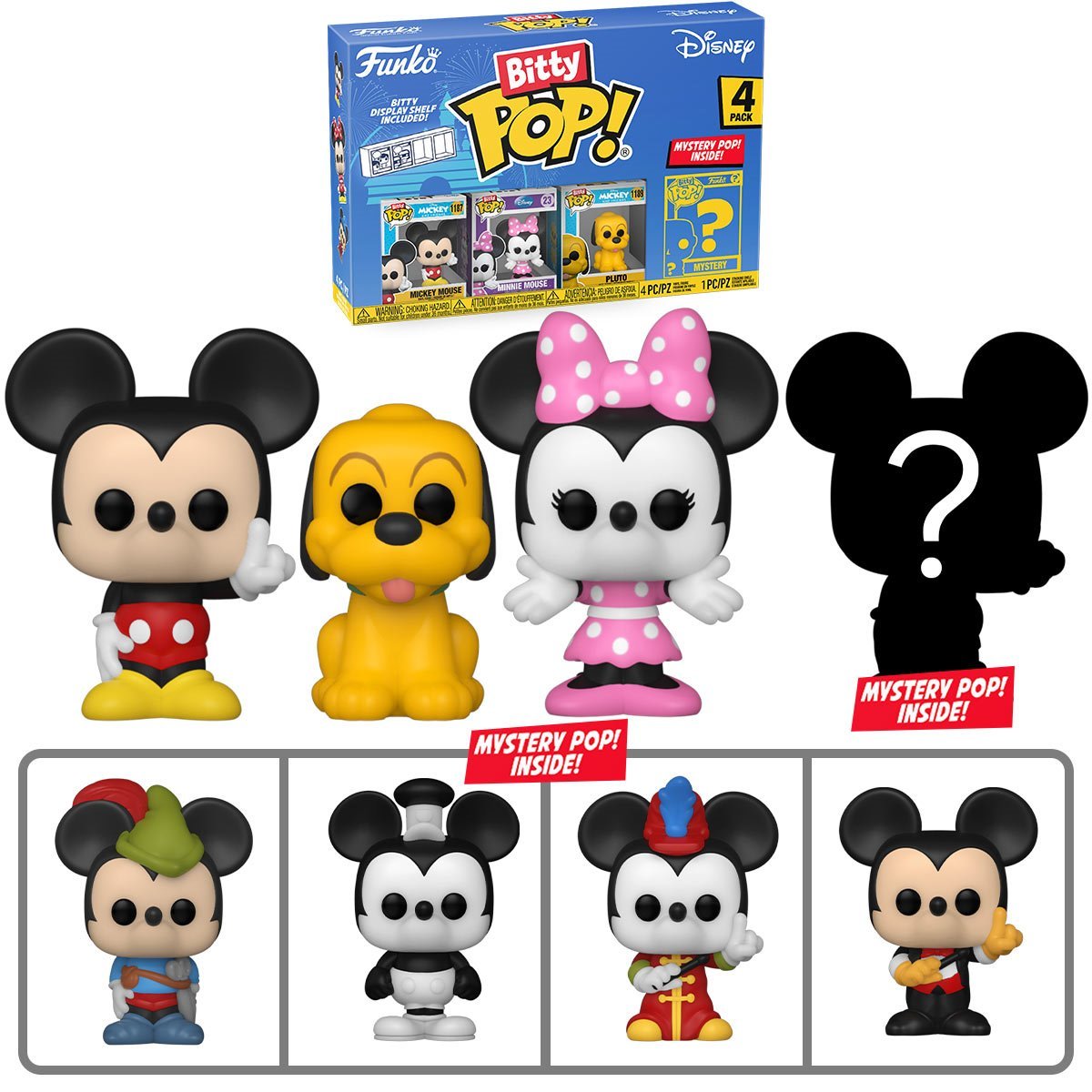 Disney Classics Mickey Mouse Funko Bitty Pop Mini Figure 4 Pack