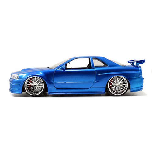 Fast and the Furious 2002 Nissan Skyline GT-R R34 1:24 Scale Die-Cast Metal Vehicle
