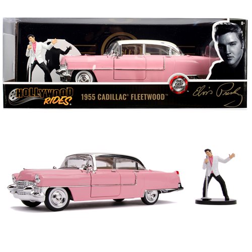 Hollywood Rides Elvis Presley 1955 Cadillac Fleetwood 1:24 Scale Die-Cast Metal Vehicle with Elvis Figure
