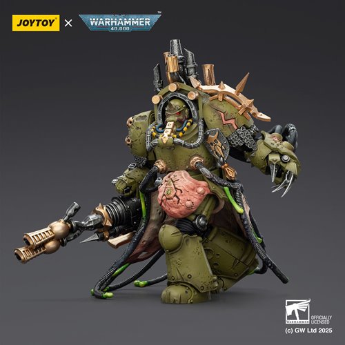 Joy Toy Warhammer 40,000 Death Guard Lord of Virulence with Power Fist and Twin Plague Spewer 1:18 S