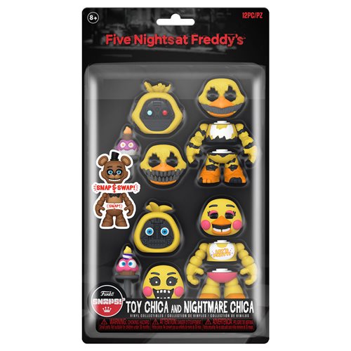 Five Nights at Freddy's Nightmare Chica and Toy Chica Snap Mini-Figure 2-Pack