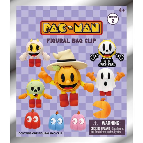 Pac-Man Halloween Series 2 3D Foam Bag Clip Random 6-Pack