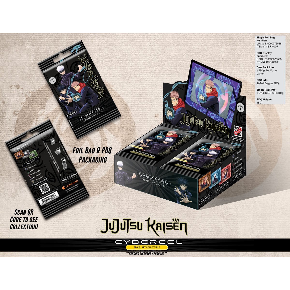 Jujutsu Kaisen Series 1 Cybercel 3D Cel Art Collectible Display of