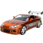 Fast and the Furious 25th Anniversary Brian's 1995 Toyota Supra Orange Brush 1:24 Scale Die-Cast Metal Vehicle