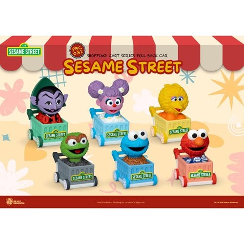 Sesame Street Shopping Cart Pull Back Car Series PBC-031 Vehicle Blind Box Case of 6