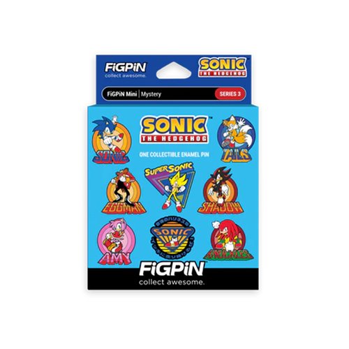 Sonic the Hedgehog Mystery Minis Series 3 Enamel Pin Display of 10