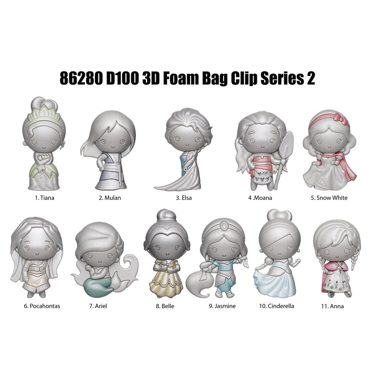 One Piece Series 2 3D Foam Bag Clip Random 6-Pack