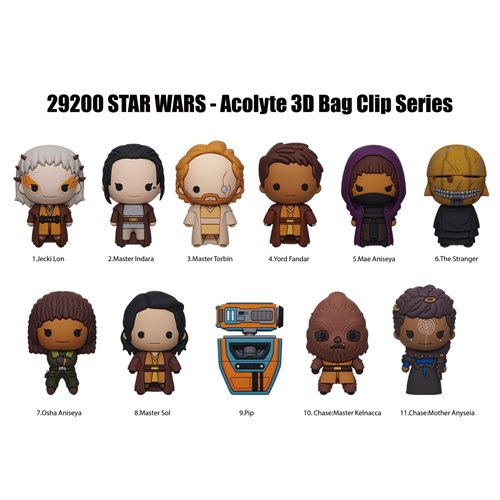 Star Wars: The Acolyte 3D Foam Bag Clip Random 6-Pack
