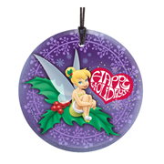 Disney Fairies Tinker Bell Happy Holidays Hanging StarFire Glass Print