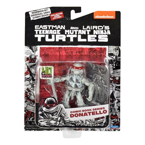 Teenage Mutant Ninja Turtles Classic Comic Book Series Black and White Turtles Action Figure 4-Pack