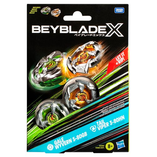 Beyblade X Gale Wyvern 5-80GB and Tail Viper 3-80HN Dual Pack Set