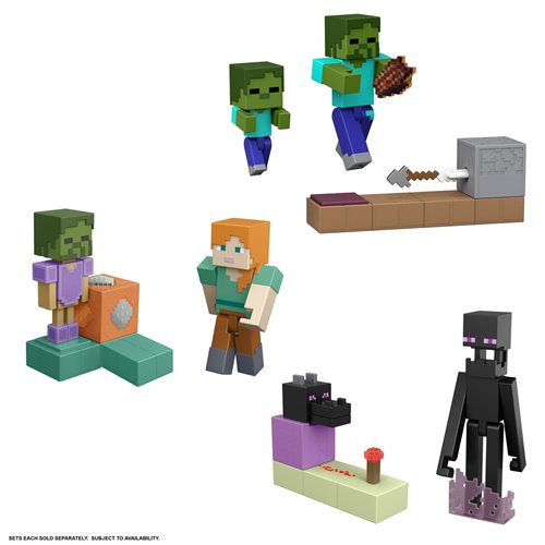 Minecraft Redstone Charged Figure and Mechanism 3 1/4-Inch Scale Action Figure Case of 4