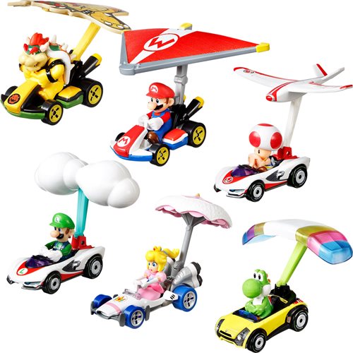 Mario Kart Hot Wheels Gliders Mix 1 2022 Vehicle Case of 8