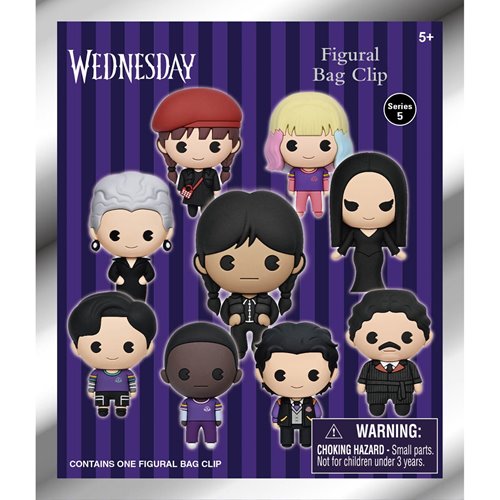 Wednesday Series 5 3D Foam Bag Clip Display Case of 24