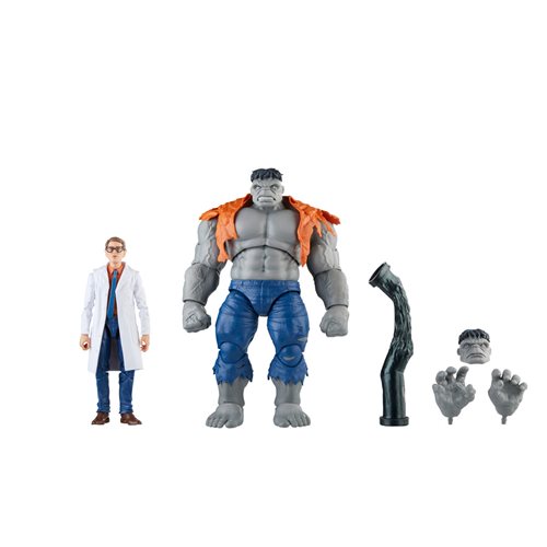 Avengers 60th Anniversary Marvel Legends Gray Hulk and Dr. Bruce Banner 6-Inch Action Figures