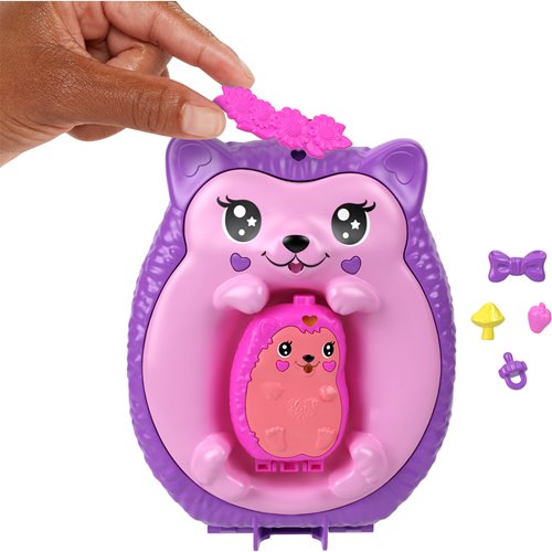 Polly Pocket Hedgehog Mom and Baby Wearable Compact Playset