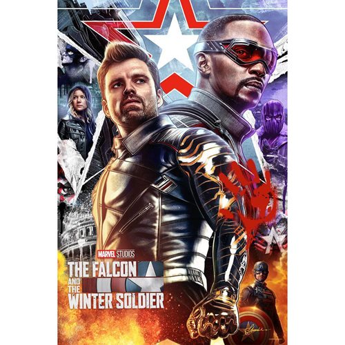 Marvel The Falcon and The Winter Soldier Assemble by Chris Christodoulou Lithograph Art Print