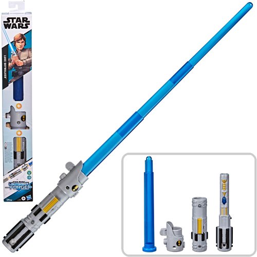Star Wars Lightsaber Forge Luke Skywalker Electronic Extendable Blue Lightsaber, Not Mint
