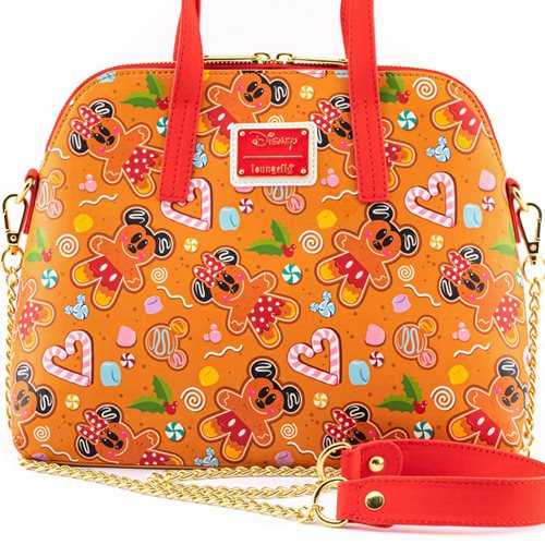 Disney Gingerbread Mickey and Minnie Mouse Crossbody Purse
