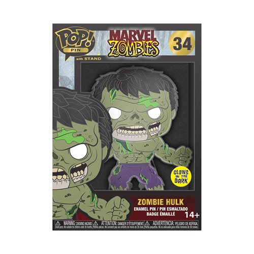 Marvel Zombies Zombie Hulk Glow-in-the-Dark Large Enamel Funko Pop! Pin #34
