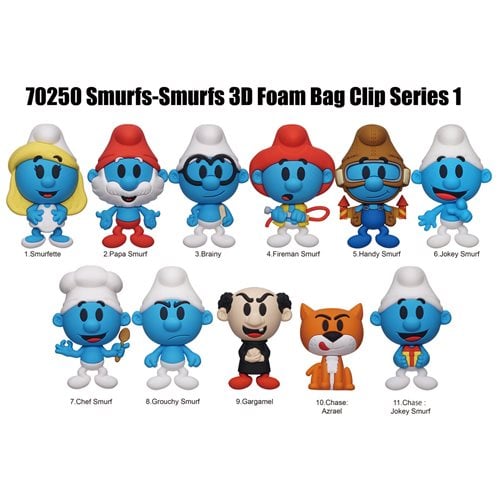 The Smurfs 3D Foam Bag Clip Display Case of 24