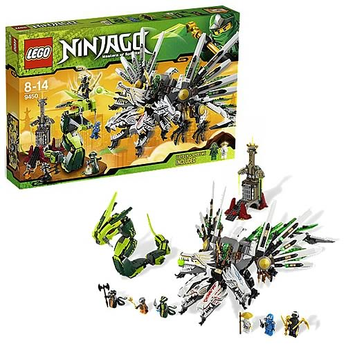Lego DRAGON HEAD & JAW from Ninjago set 9450 Epic Dragon Battle EARTH SPIRIT 